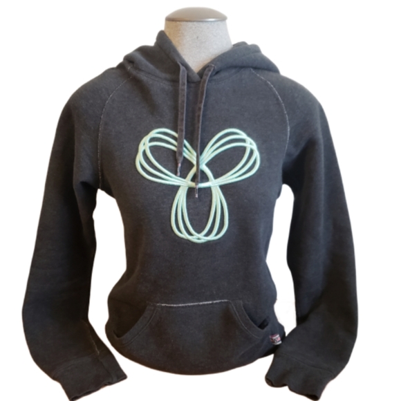 Aritzia TNA Baltic Hoodie Sweater - Grey & Teal - Picture 10 of 11